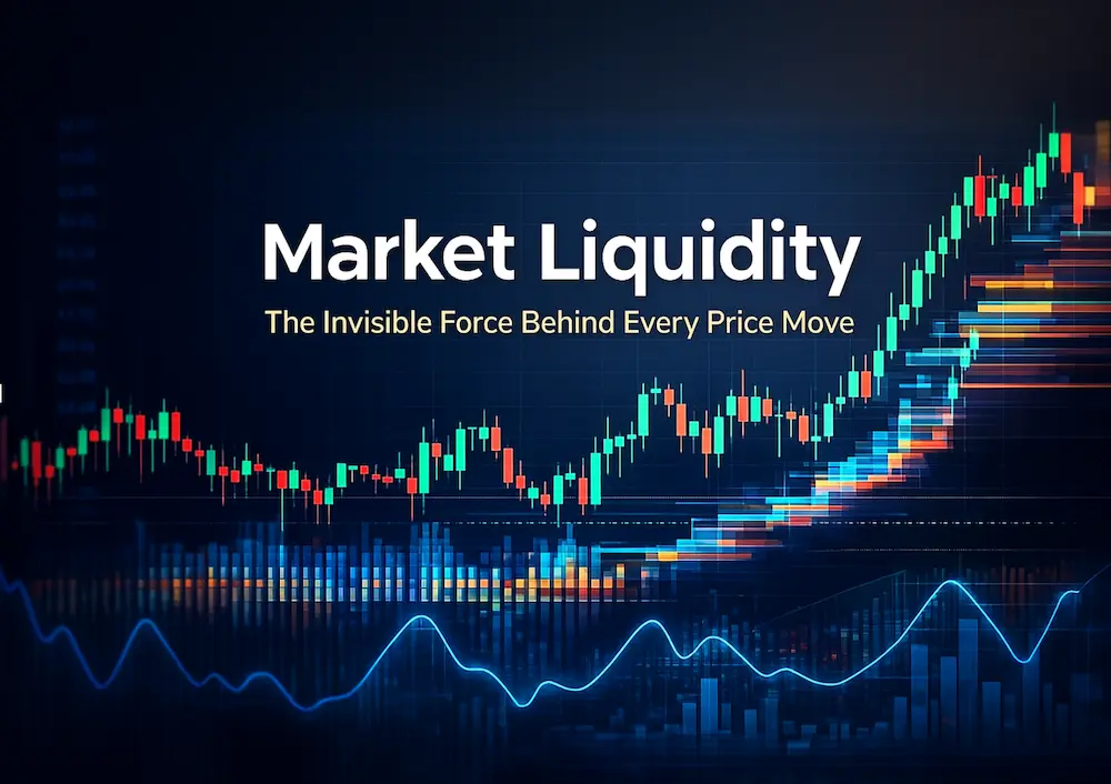 Market liquidity chart with rising price trends.